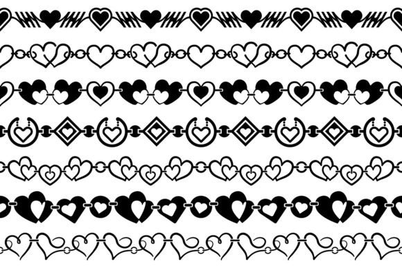 Chained Hearts Seamless Patterns for Design