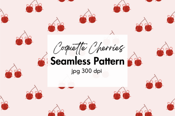 Coquette Cherries Bows Seamless Pattern: A Versatile Design for Modern Creators
