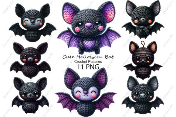 Cute Halloween Bat Crochet Patterns PNG