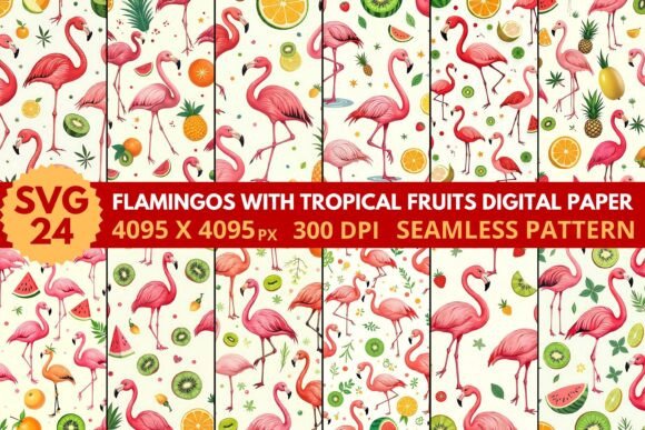 Flamingos Tropical Fruits Digital Paper: A Practical Evaluation for Creative Professionals
