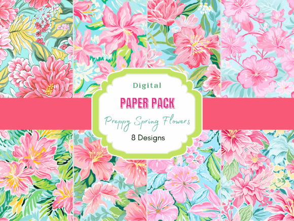 Preppy Spring Flowers Digital Paper Pack: A Creative Resource Guide