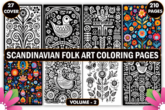 Scandinavian Folk Art Coloring Pages
