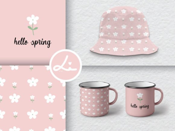 Seamless Pattern with Cute Flowers