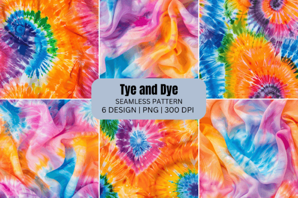 Tye and Dye Seamless Patterns Background for Creative Projects